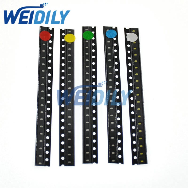 100PCS SMD 0603 LED Kit Super Bright Red/Green/Blue/Yellow/White Water Clear LED Light Diode Bead Kit 1.6*0.8*0.6mm 5 Colors