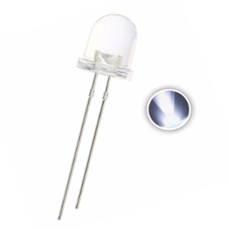 50pcs 8mm White Led Water Clear Dip-2 Lamp 3v 20ma 2pins Ultra Bright Light Beads
