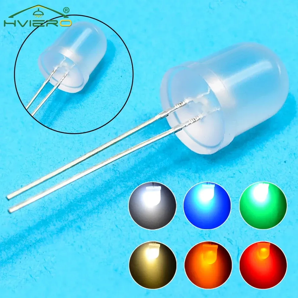 250Pcs 10mm Min Diffused Led White Red Green Blue Decoration Lamp Beads Ultra Bright DIY Bulb Emitting Diodes Water Clear Light