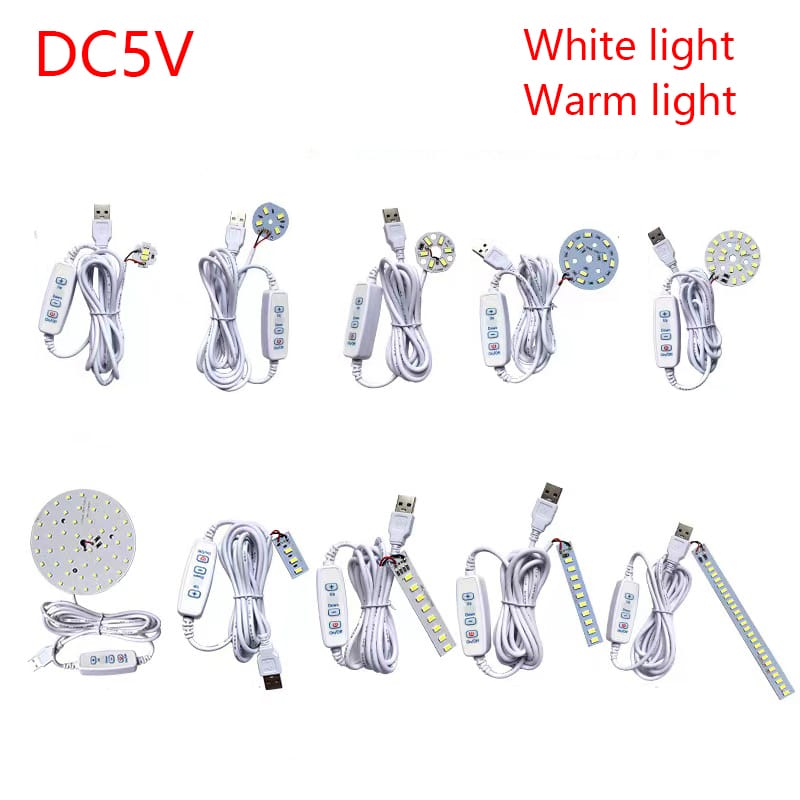 1PCS DC3V-5V Dimmable 5730 SMD LED Lamp 1W 2W 3W 4W 5W 10W LED Light Beads White Warm White With Light Adjust Switch.