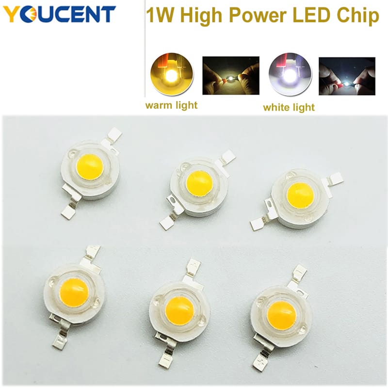 10PCS/100pcs High Power LED Chip 1W LED Light Emitting Diode Warm White  SMD Chip Light Source for DIY Bulb Light Beads