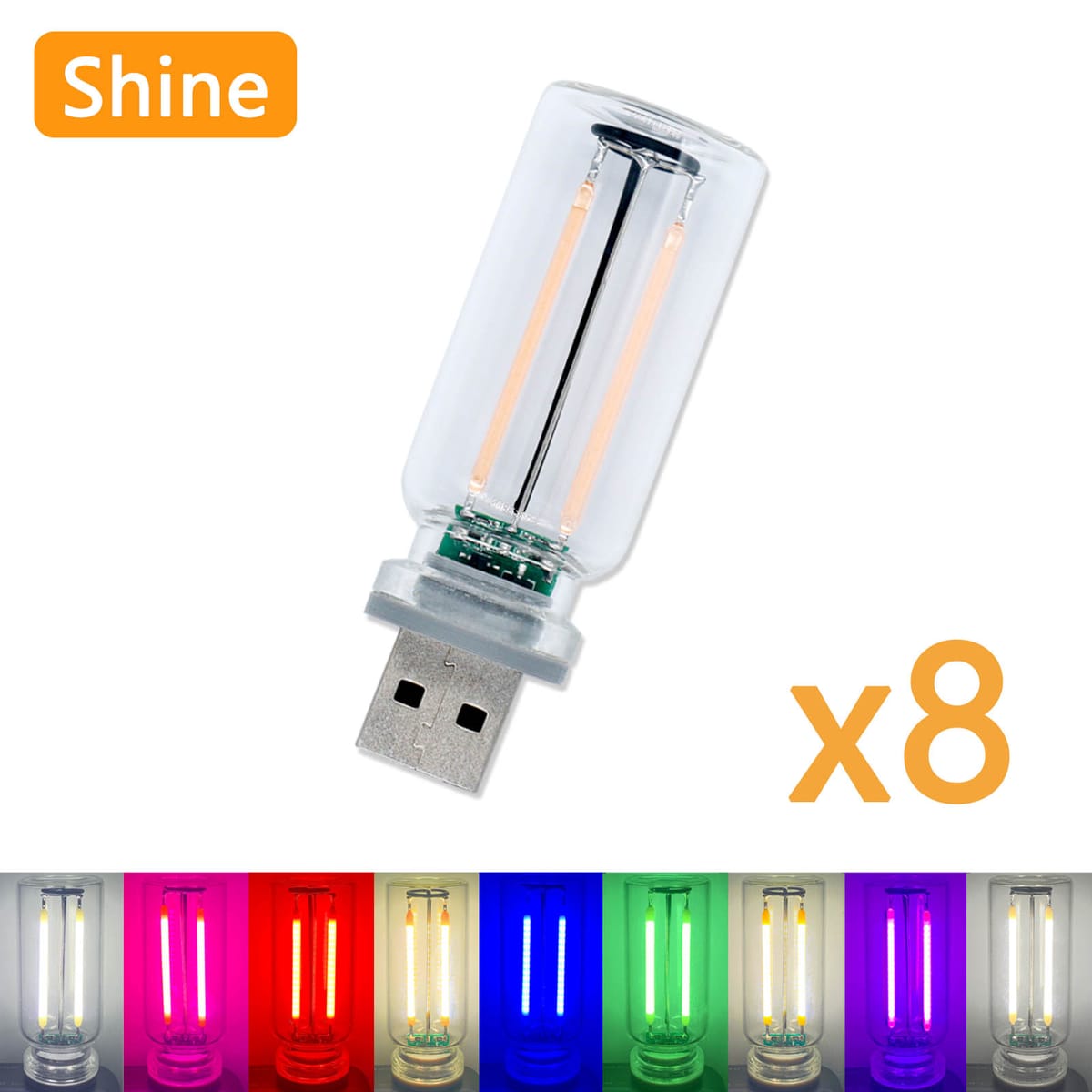 8pcs USB Dimming Touch Light Source Bead DC5V 0.3W Retro Style Edison LED Lighting Mini Night Light DIY LED Accessories