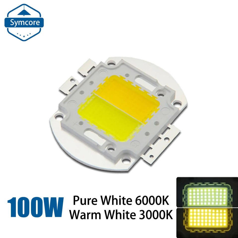 High Brightness 100W Two-color LED Integrated Bulb Chip White Warm White Dual Color Light Beads SpotLight Floodlight Dance Lamp