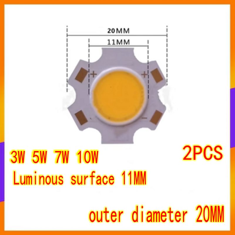 2pcs 3W 5W 7W 10W LED Source lamp Bead High Power LED COB LED Flashlight Light Bulb Light Lamp Spotlight Down light Lamps