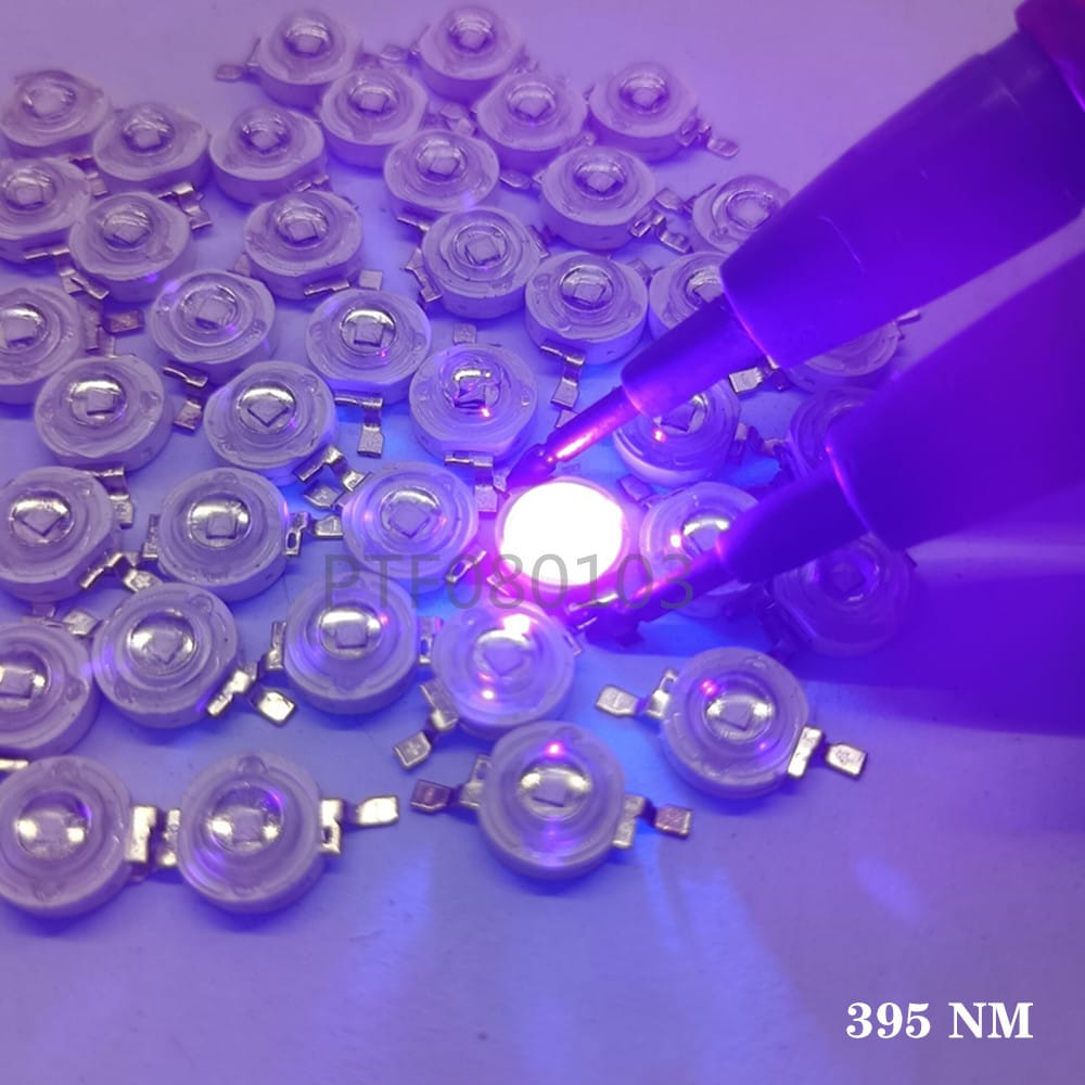 10pcs 3W LED chip UV High power Light bead 365 380 395 400 410 420 430nm Silicone Lens High temperature resistance Curable nail
