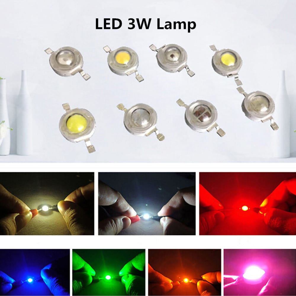 10Pcs/Set 3W LED High Power Super Bright Lamp Beads Night Light for Flashlight Stage Yard Lighting Accessories