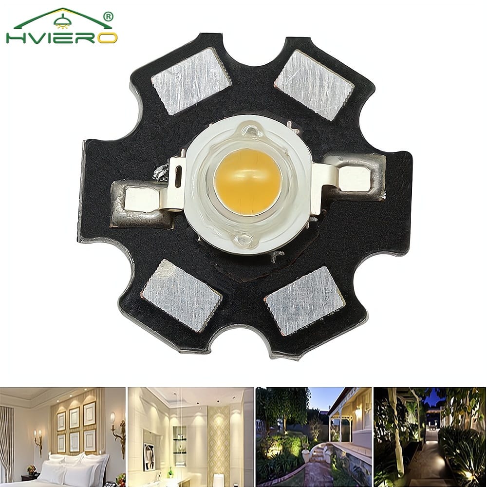 COB Diodes Lamp Beads 1W High Power DC 5V Warm White With 20mm Star Heatsink Bead Emitter LED Bulb 4 Gold Line Decoration Light