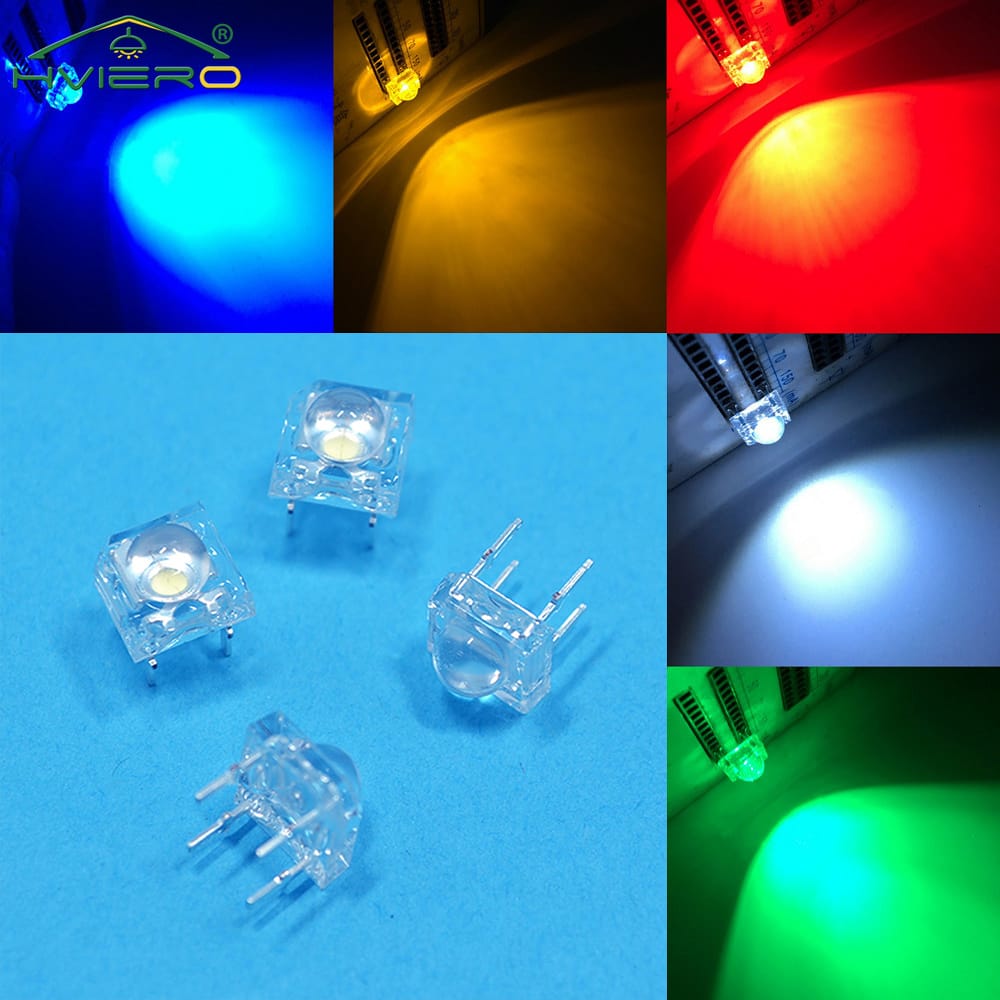 100Pcs Min F5 5mm Diode Led Bulb Dome Flux Water Clear Piranha Lamp Bead DIY Emitting holiday Party Halloween Decorations Light