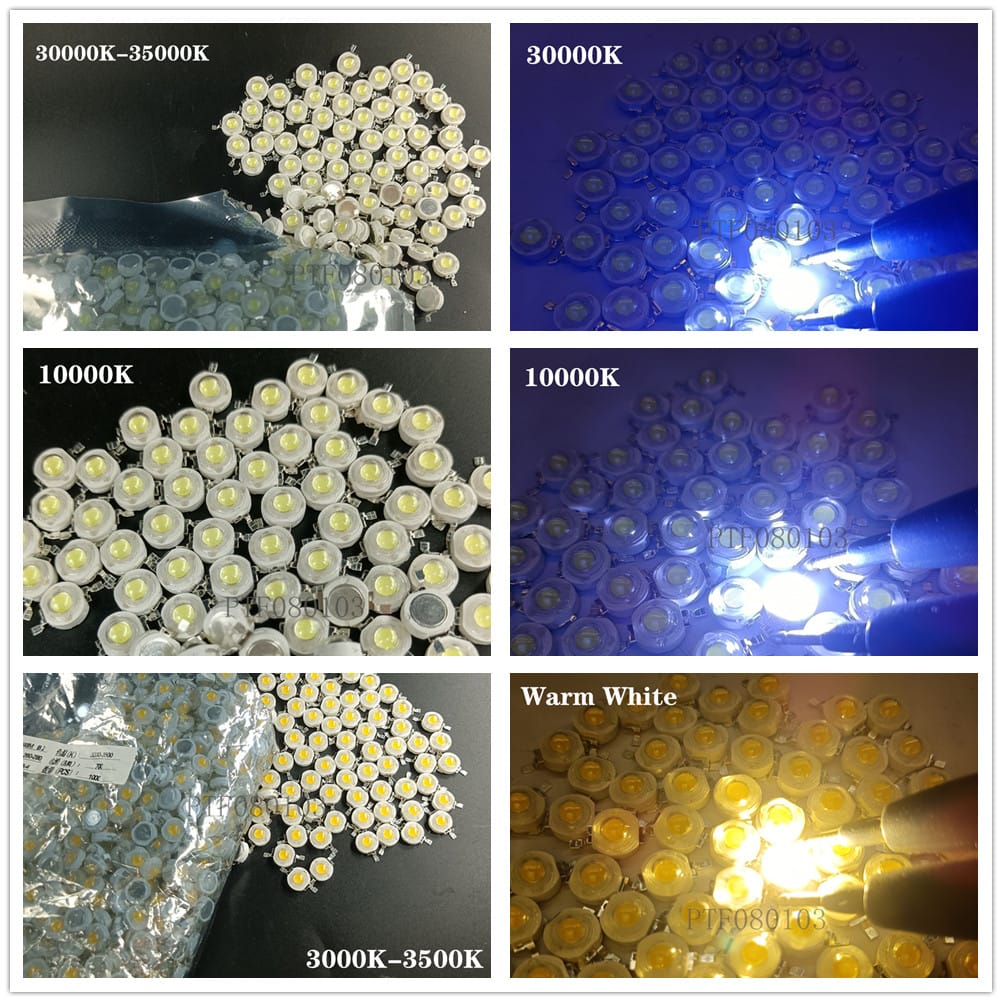 1W 3W High Powre LED Bead Warm white Neutral White Cool white 10000K 20000k 30000k LED Chip Emitter for light diy