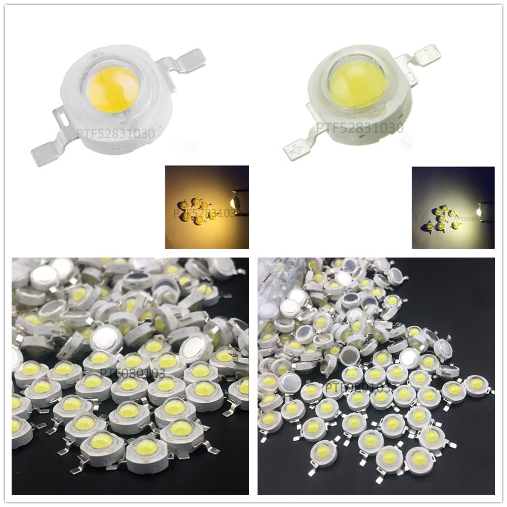 100pcs 1W 3W 5W High Power LED Chip Lamp Bulbs SMD COB Diodes Warm Cold White Red Green Blue Yellow 440 660nm Grow Light Beads
