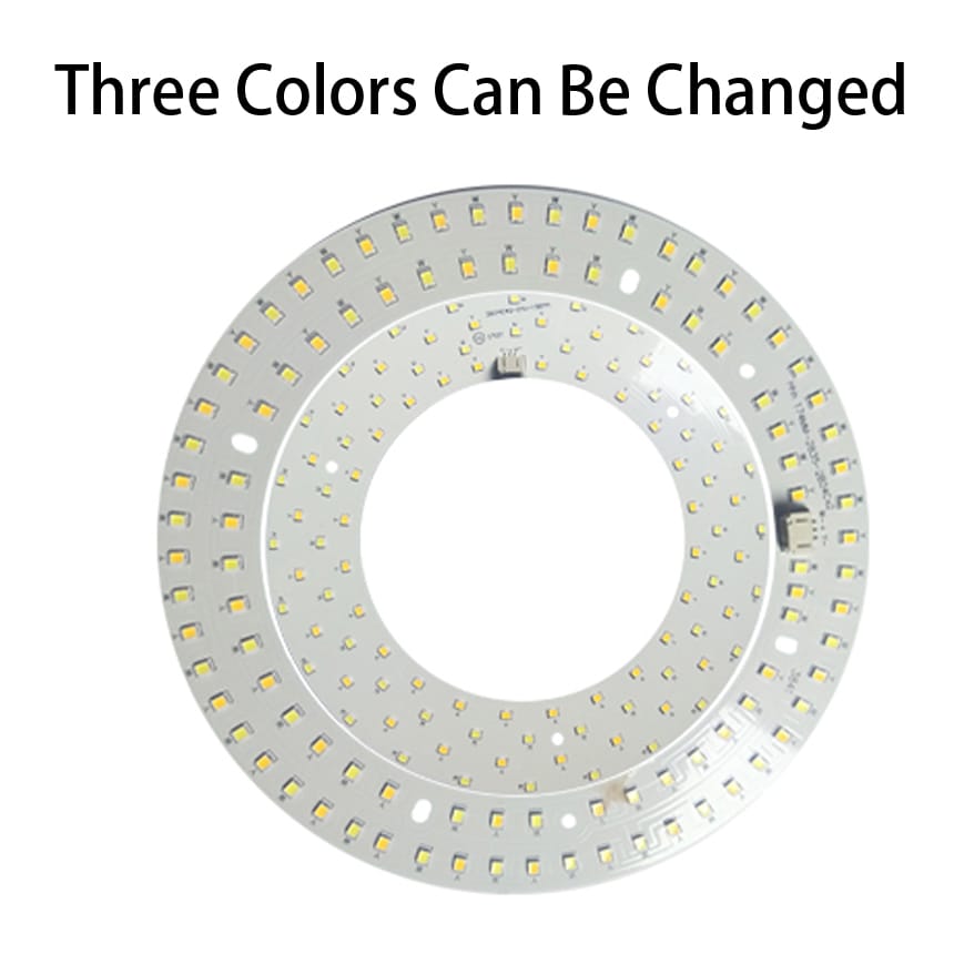 24W 48W 168/175/200mm OD 125mm ID Three Tri-Color Alternating Light Chip SMT SMD LED Base Toroidal Bulb Lamp Bead Emitter Ring