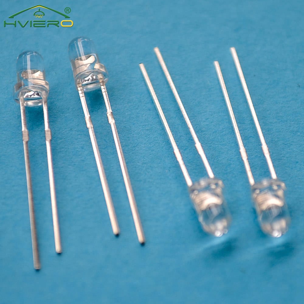 100Pcs Min F3 3mm Round Red Water Clear Super Bright Light-emitting Diode Bulb Foot Led Lamp Beads Direct Insertion Atmosphere