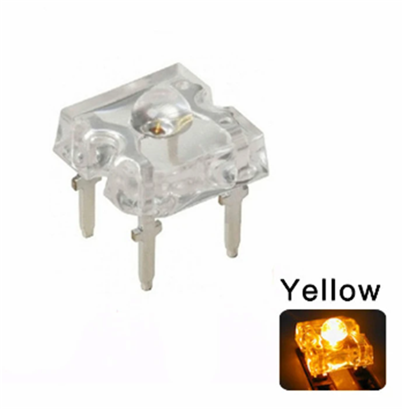 100pcs F3 3mm Piranha Yellow Led Super Flux 20ma Transparent Ultra Bright Round Head Water Clear Lamp Light Beads