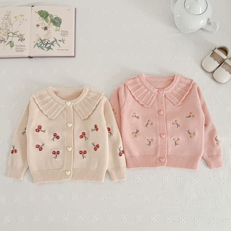 Baby Girls Cardigan Sweater Flower Embroidery Autumn Cotton Sweater Top Baby Clothing Toddler Girls Knitted Coat Clothes GY10021
