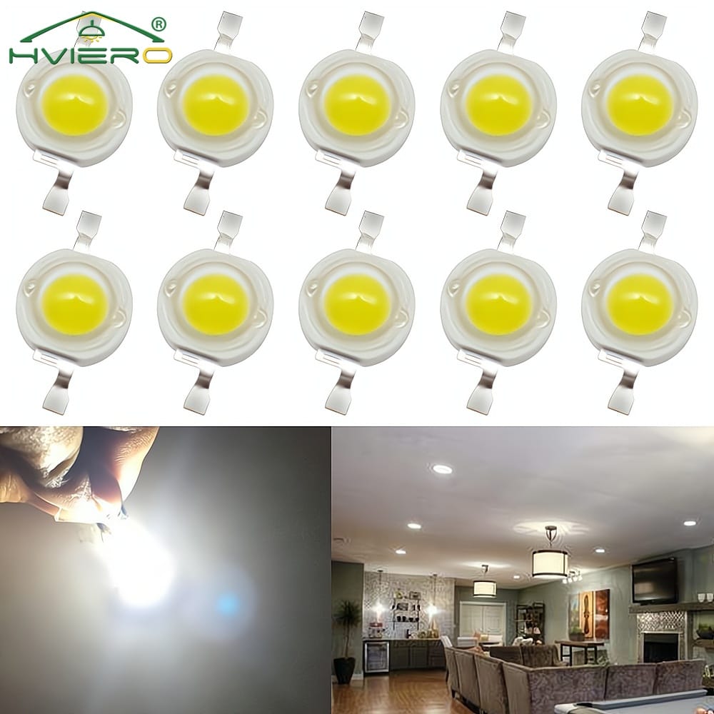10Pcs LED Bulbs 5W High Power Chip Lights Bead Emitter DIY Yellow Blue Strong Decoration Round Wall Billboard Atmosphere Lamps