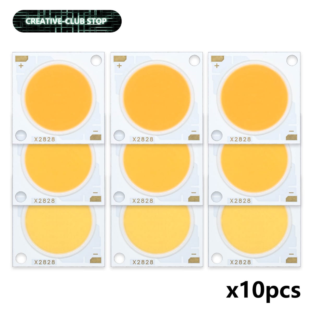 10pcs 36-60W COB Chip Ra 97 3000K 4000K 6000K 2828 Integrated SMD diode 17x34mil Light Bead for LED Bulb Ceiling Spotlight DIY