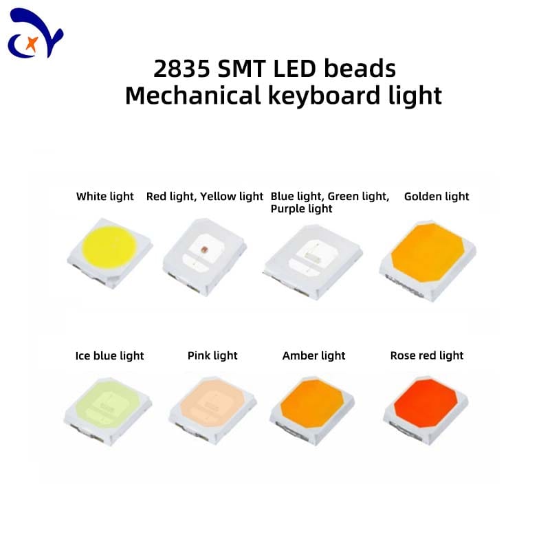 100PCS LED SMT Beads 2835 0.2W Red Yellow Blue Green White Warm White Purple Orange Pink Mechanical Keyboard Light