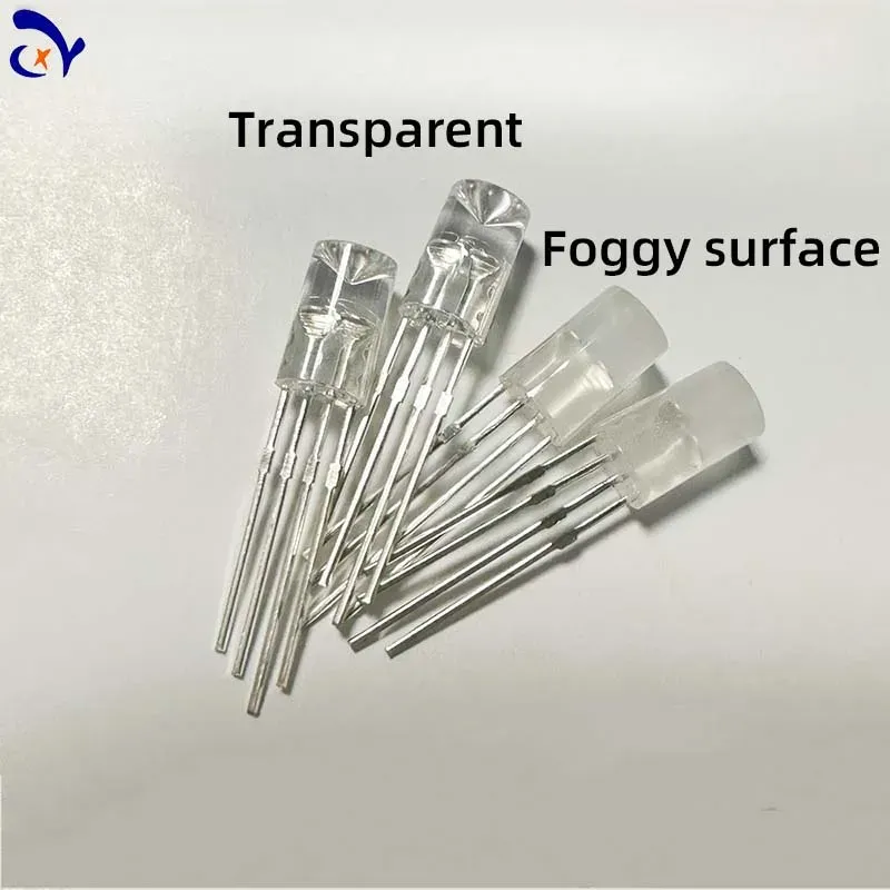 50PCS WS2812D Lamp Beads Direct Insert F5MM RGB Phantom Integrated IC Light Emitting Diode Round Head Transparent Mist Surface