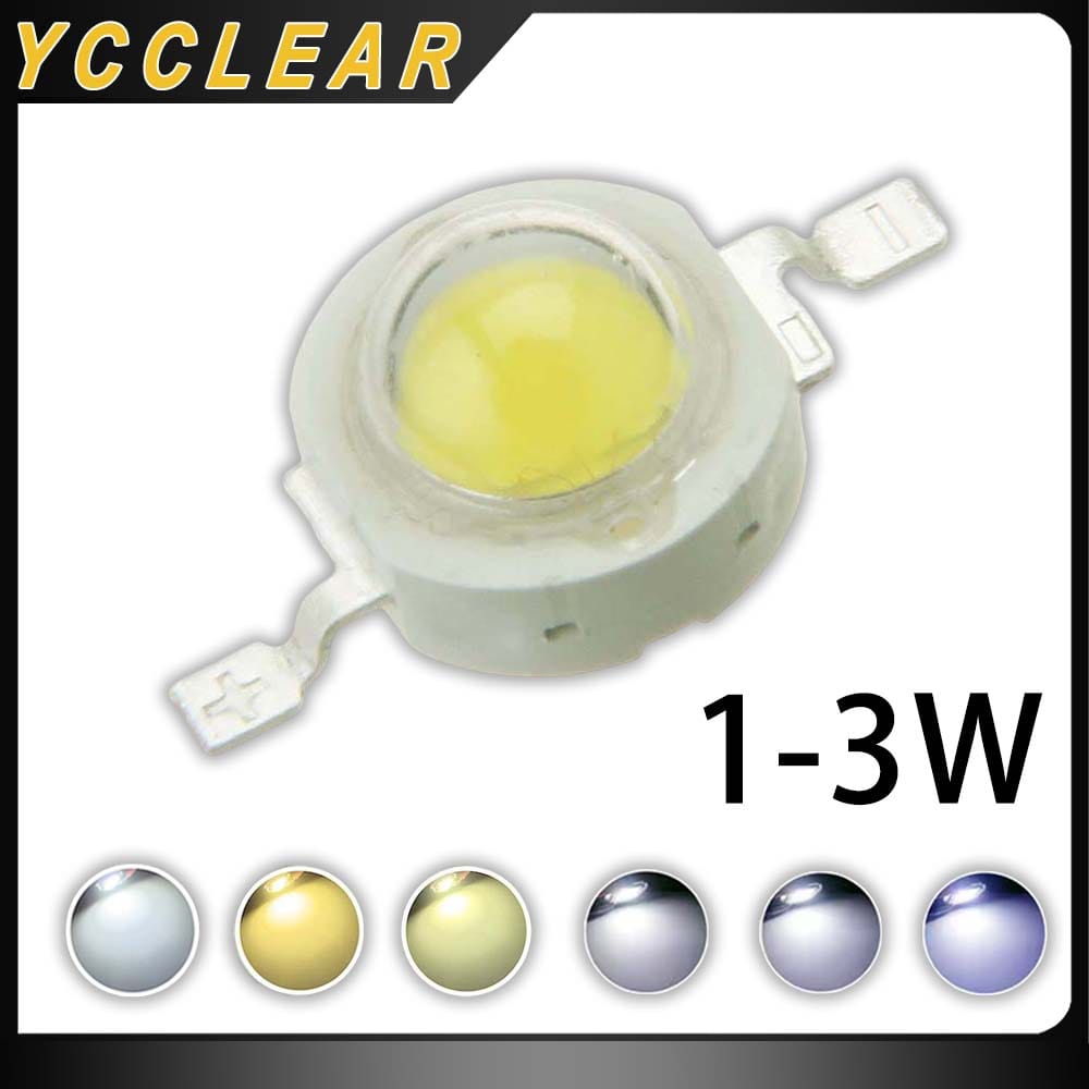 High Power LED Chip 3W Warm Natural Pure Cool White 3000K 4000K 6000K 10000K 20000K 30000K COB SMD For 1 3 Watt Light Beads