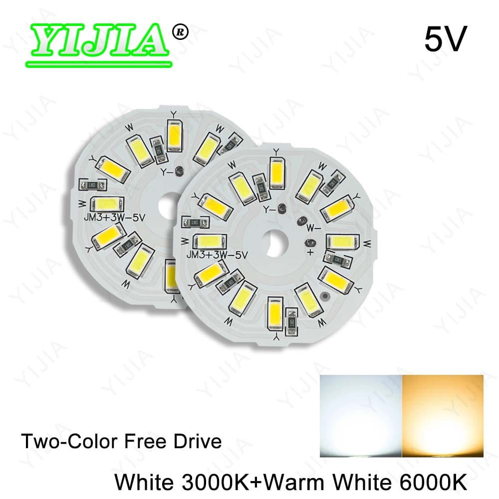 10pcs LED SMD5730 2835 Chips 3W 6W 10W 5V Warm White Light Two-Color Lamp Beads Light Source Board For DIY Spotlight Downlight