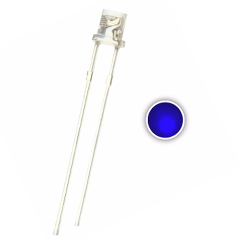 100pcs 3mm Blue Flat Top Dip Led Water Clear Blue 455-465nm 3v 20ma Wide Angle Led Light Beads Lamp