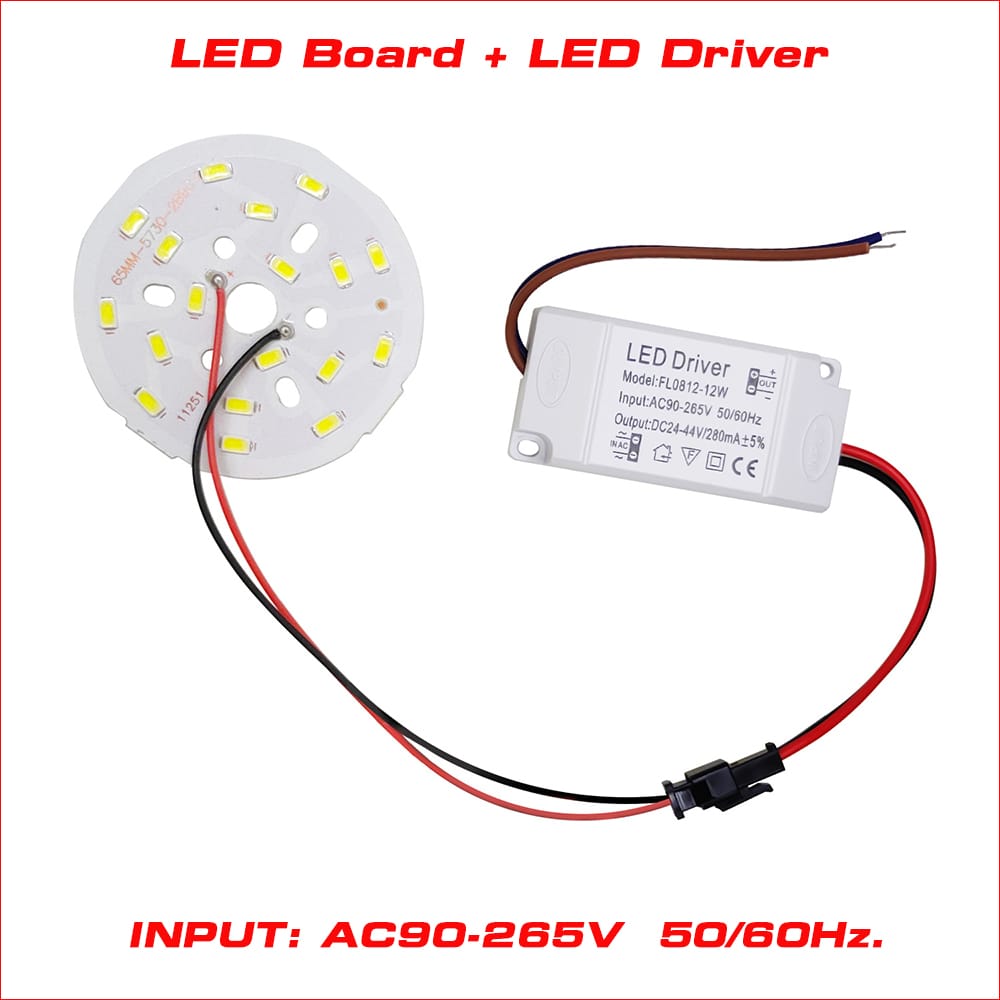 High Brightness LED 5730SMD Lamp Bead Light Board Bulb Round Transformation Light 5W 7W 9W 12W 18W With Led Driver AC90-265V