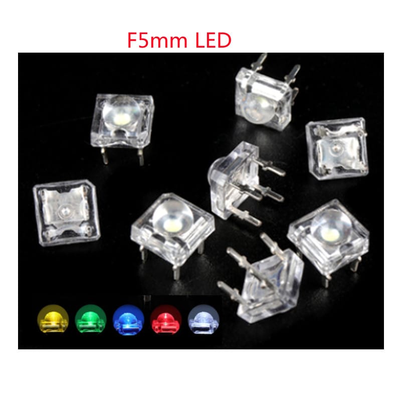 10 high-brightness white, red, green, blue and yellow light piranha lamp beads F5mm round head LED lamp beads red, white, green,