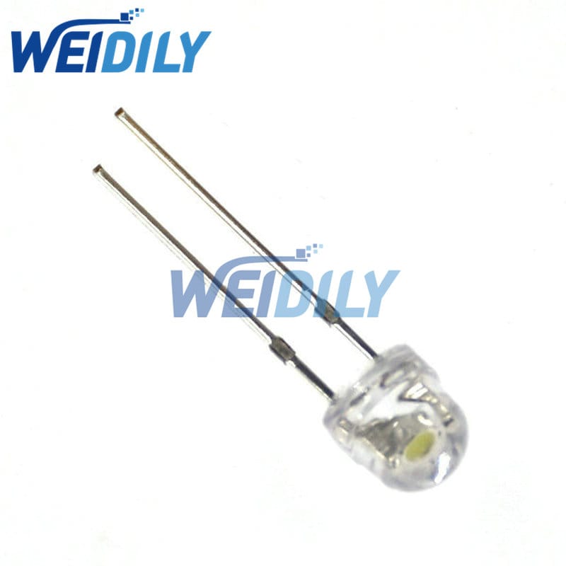 100PCS 5mm Super Bright White Light-emitting Diode DIP LED Straw Hat Astigmia Water Clear White LED Bead