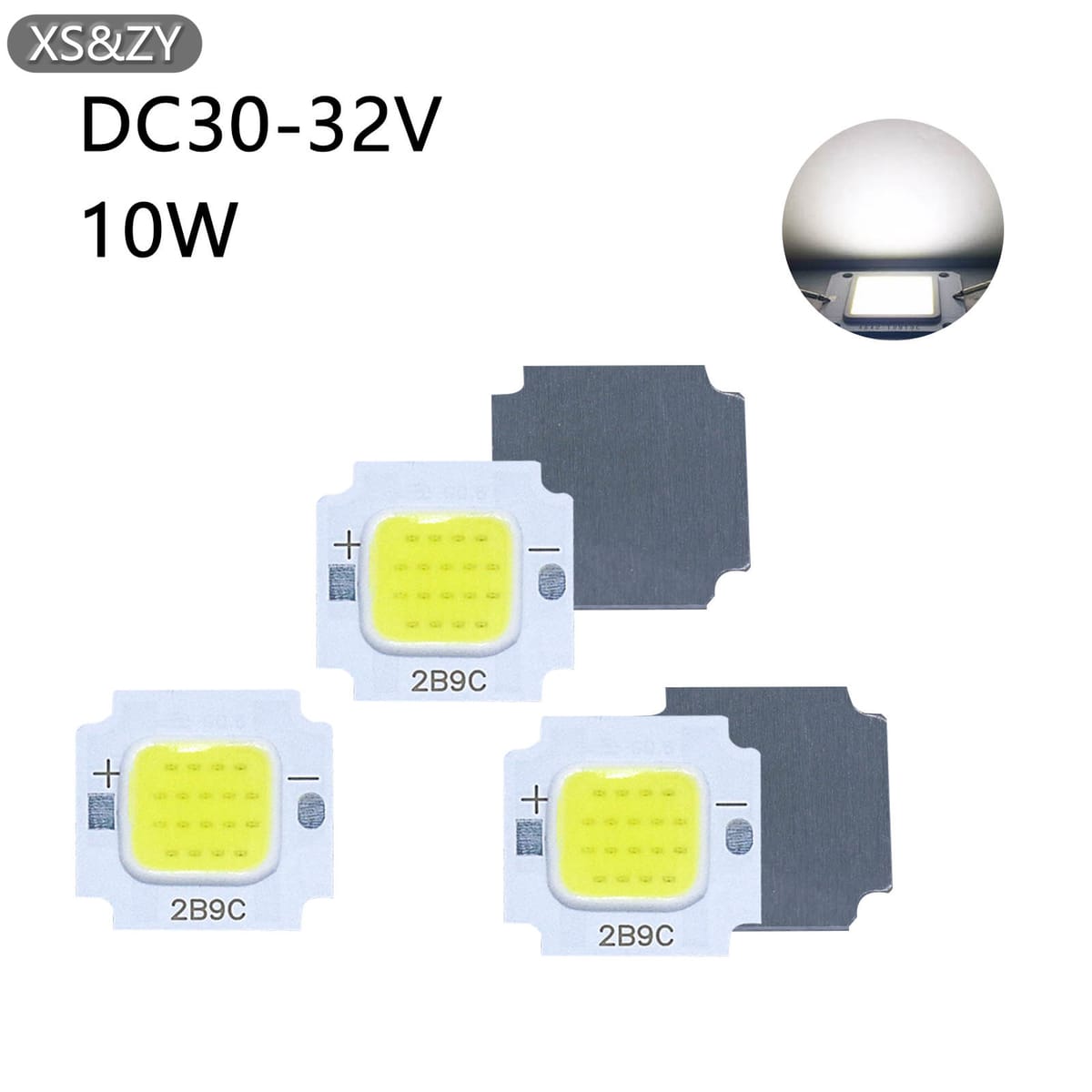 5 pcs High Power 300mA  LED COB Chips 10W DC 30-32V Light Beads SMD DIY For LED Bulb  Cold White Floodlight Spotlight  Portable