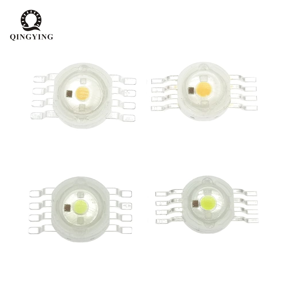 5pcs 4 in 1 4W RGBW RGBWW LED Diodes 300mA 350mA High Power LED Chip RGB+White RGB+Warm White For LED Stage Lighting Beads