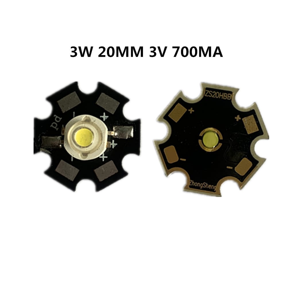 20PCS LED  3W 3V 700MA 6000K Bulbs High Power Lamp Beads Light Pure Chip PCB 45mli White Cold white For Blubs Downlight