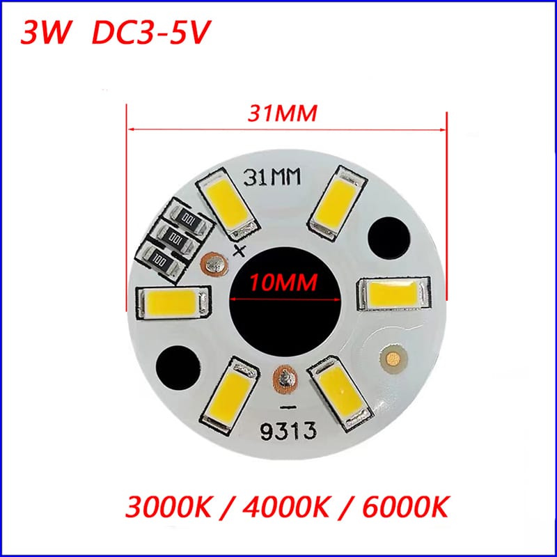 5PCS/10PCSHigh Brightness LED SMD5730 DC3-5V Color Lamp Bead Light Board Bulb Round  Dia 31MM With White Warm Light