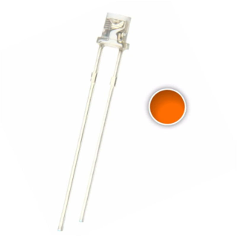 100pcs 3mm Orange Led Flat Top Transparent 20ma 2v 3 Mm Water Clear Lamp Light Beads