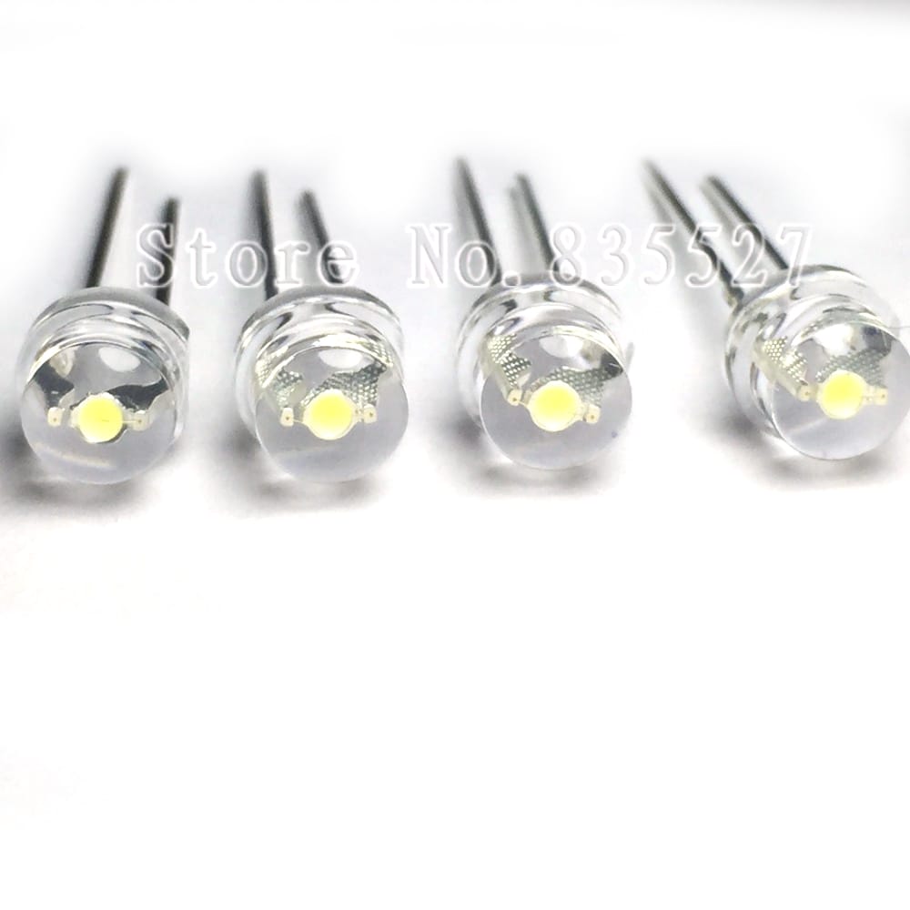 200pcs/lot 5MM F5 white 1600 - 2000MCD straw hat LED lamp beads super bright LED Light-emitting diodes (leds) for DIY lights
