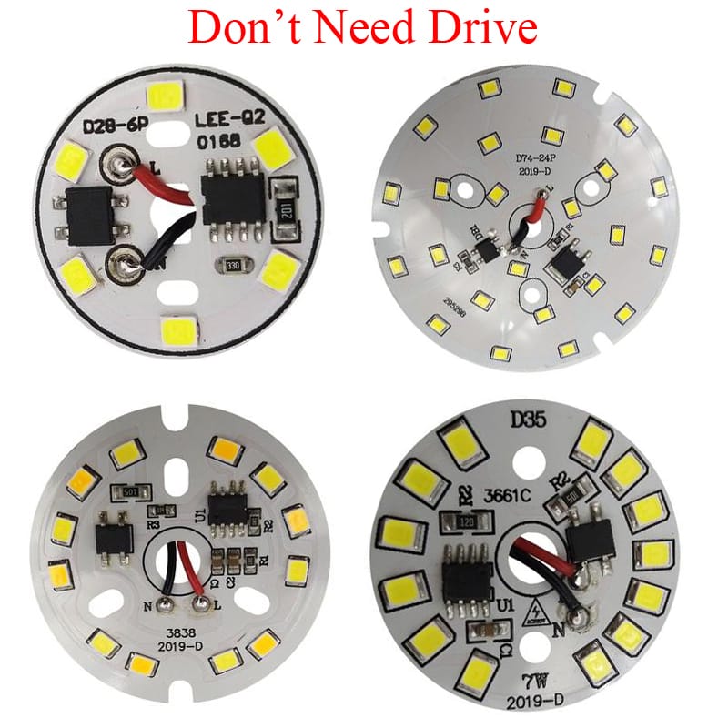 3W 5W 7W 9W 12W 15W 18W 25mm-120mm OD AC220V Chip Free Driver Warm Yellow White SMT SMD LED Light Base Bulb Lamp Bead Emitter