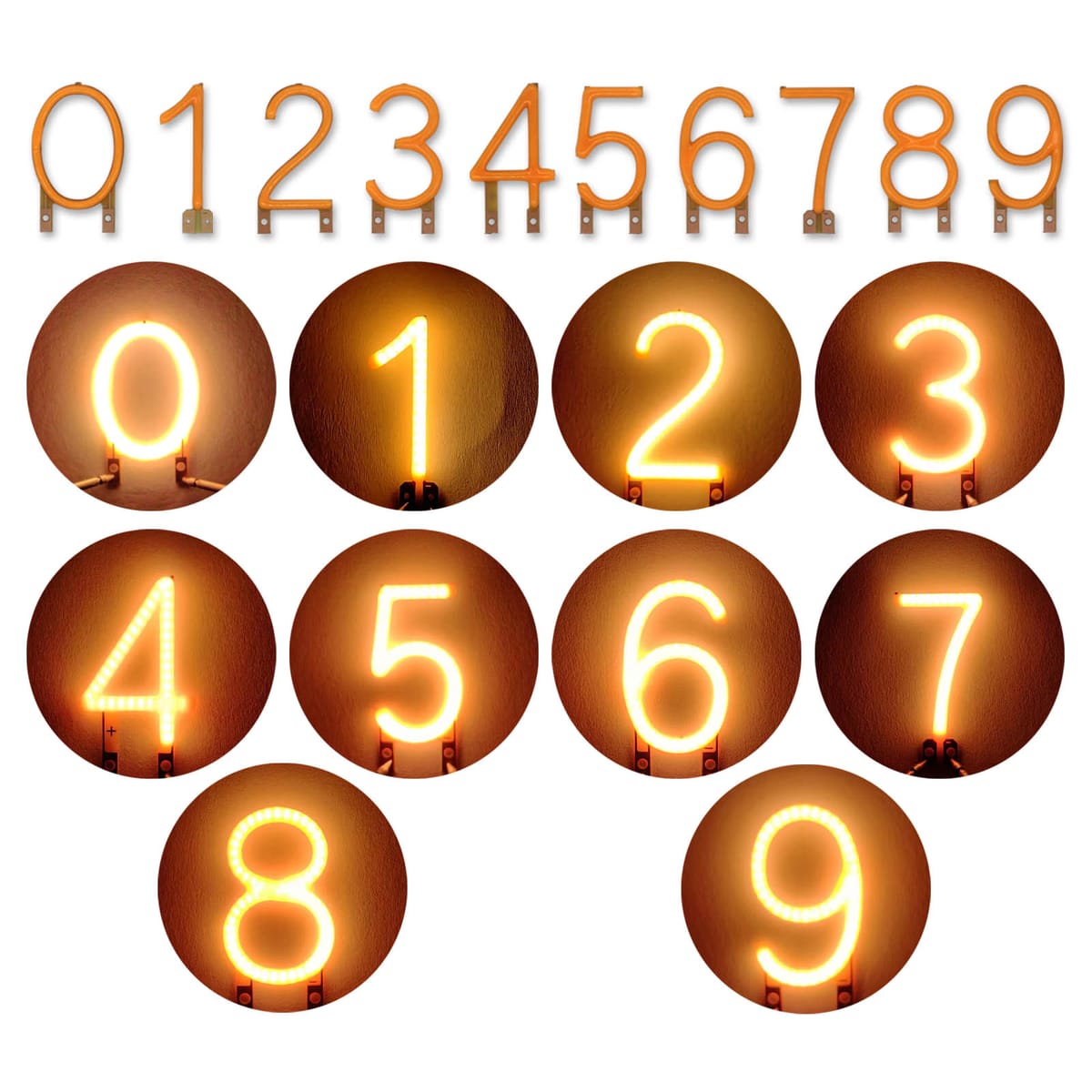 LED Filament DC3V Numeral 0123456789 Warm 2200K Bulb LED Filament Diode Flexible Filament Lamp Bead Accessories Holiday Lighting