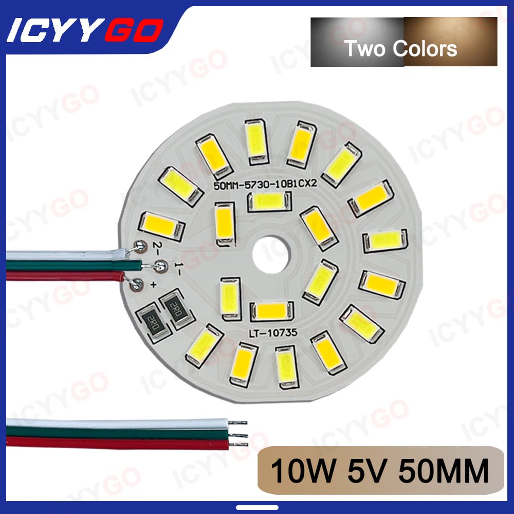 LED Light Beads Bulb Light Source SMD 5730 Board Chip Round 5w 10W 30W Surface Night DC 5V Dimmable DIY White Warm Repair Lamp
