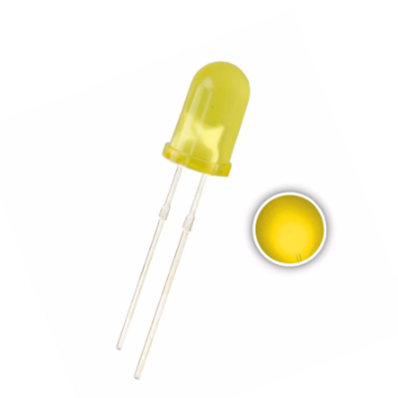 100pcs 5mm Yellow Led Diffused Round Head Dip-2 F5 20ma Lamp Ultra Bright Light Beads