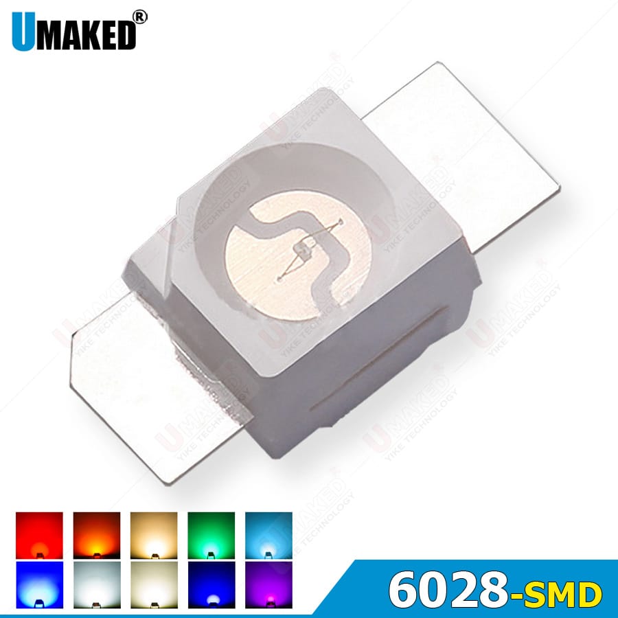 1000pcs 6028 SMD High Brightness SMD ,LED diodes lamp, white red green blue anode cathode  lamp chip DIY light bead