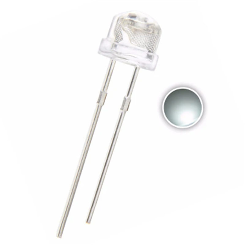 100PCS 5MM Straw Hat White LED 3.0V 20mA DIP-2 WATER CLEAR Ultra Bright 2 Pins Lamps Light Beads