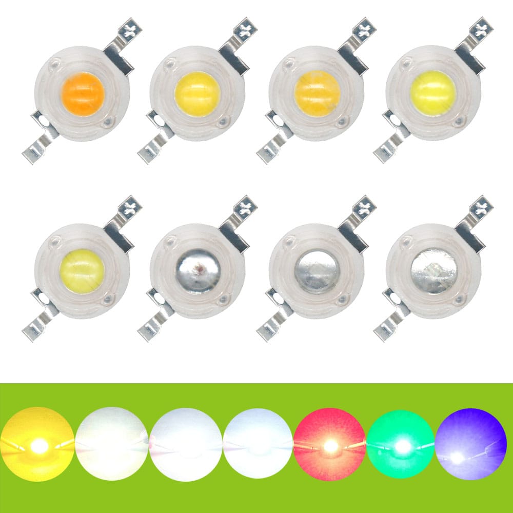 50Pcs LED 1W 3W Bulbs High Power Lamp Beads Light Pure Chips 35mli 45mli 3V Pink 6500K For gaming accessorie Blubs Downlight