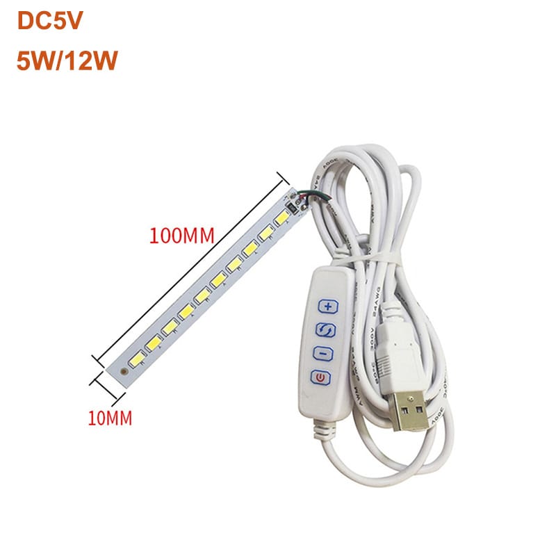 Highlight DC5V 5730SMD  Dimmable LED Chip 5W 12W Bulb Surface Light Source Light Beads DIY for  Lamp Bulb with 2M Dimmable wire