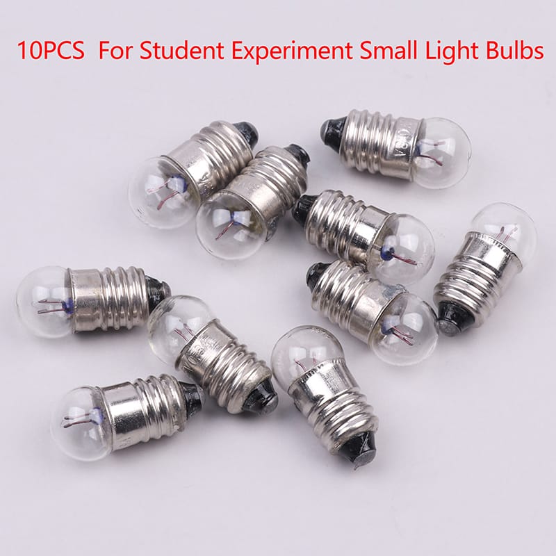 10 Pcs Miniature Round 0.3A 2.5V Small Light Cannon For Student Experiment Small Light Bulbs Beads
