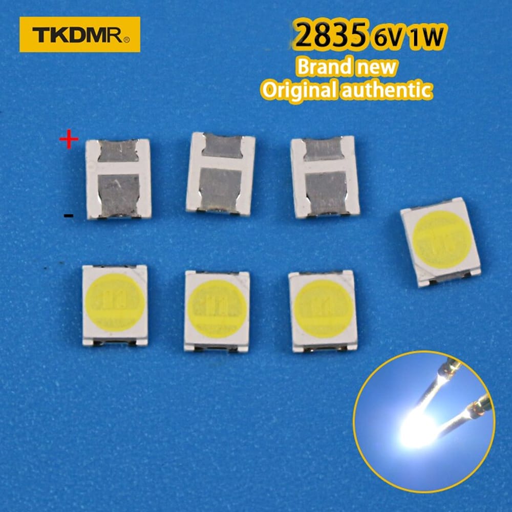 TKDMR 30pcs Original LED 3528 2835 1210 Light Beads High Power 1W 3V And 6V Cool white For LED LCD TV Backlight Application