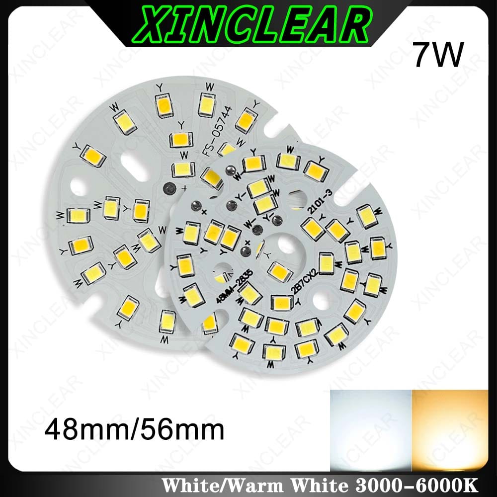 10pcs High Power LED SMD2835 Lamp Bead Light Board Bulb Round Transformation Light Source 7W 48mm 56mm Tile Wick Modified Bulb