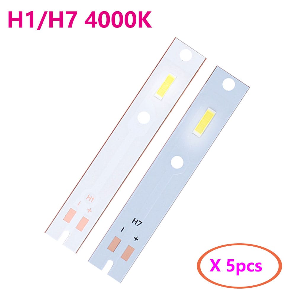 5PCS LED Car H1 H7 4000K Lights Bead Auto Bulb Headlamp Lights Star Led Headlight Repair DIY PCB Natural White
