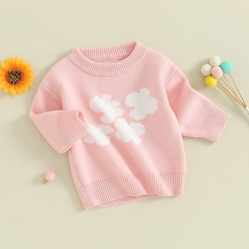 Toddler Baby Girl Sweater Flower Long Sleeve Pullovers Clothes