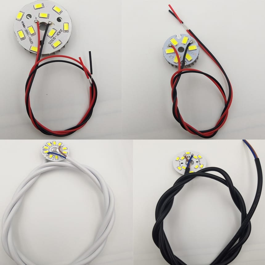 3W 5W 7W 9W 12V Warm Yellow White Light Chip SMT SMD LED Droplight Radiator Base Celling Bulb Lamp Bead Emitter With Wire