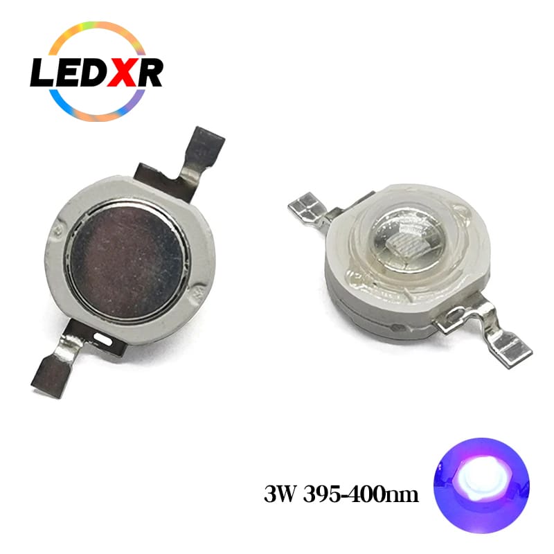 UV LED High Power 3w Violet Light 5w 395nm Violet Light Beads UV 3w 395nm UV Light Beads 45mil chip 5W Dual Core LED