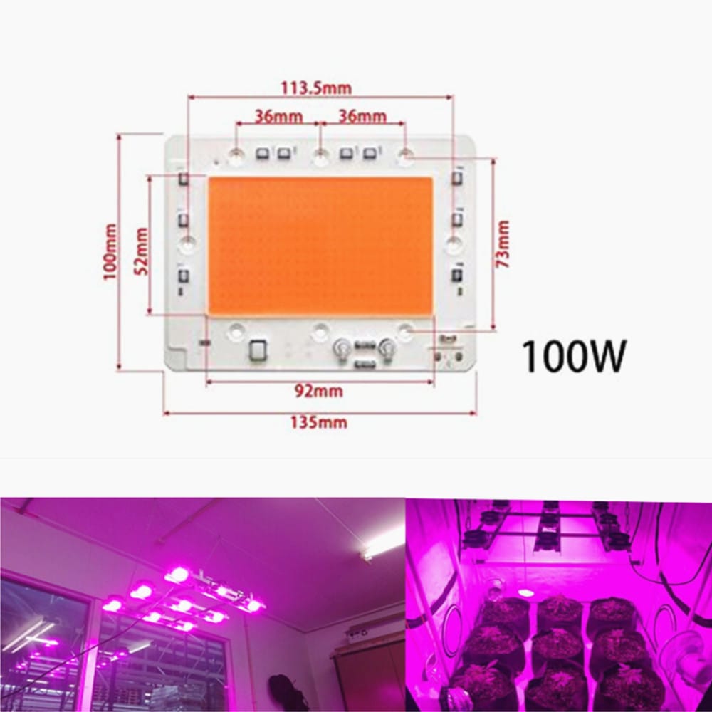 1PCS COB LED 50W100W 150w ac220V high power Floodlight Bead DOB Chip full spectrum Pink plant grow lamp light anti Lightning 4KV